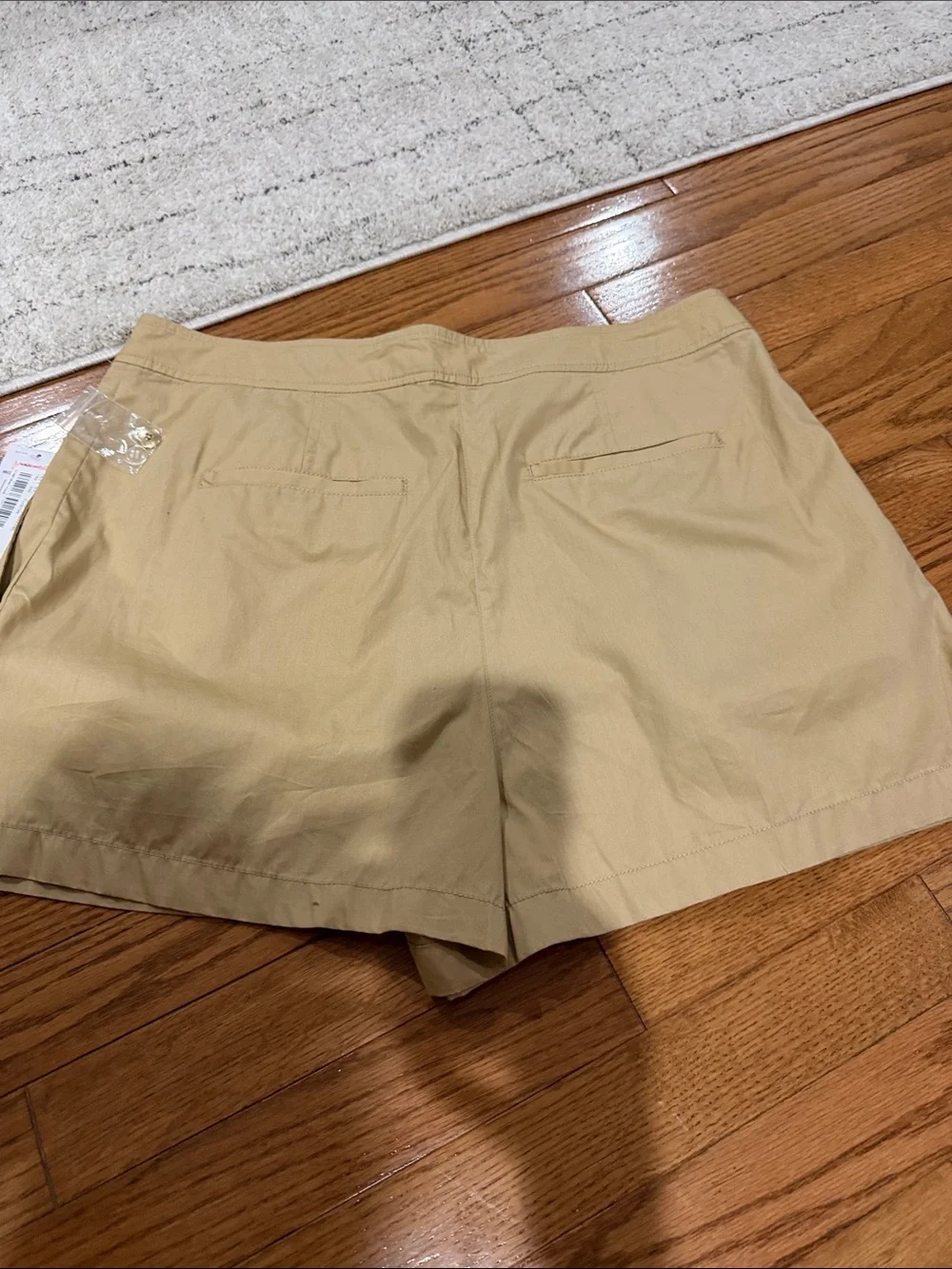 Michael Kors Tan Pleated Cotton Shorts